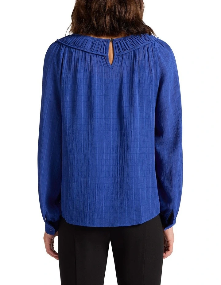 Lacey Jacquard Blouse in Ultramarine image 4