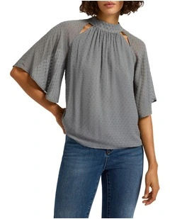 Olivia Clip Spot Top in Jasper