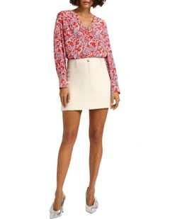 Red-Y For It Blouse in Red Multi
