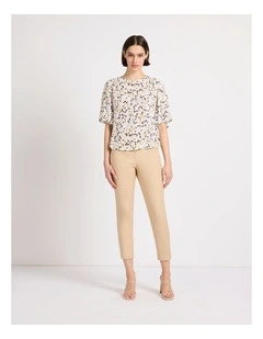 Ditsy On The Nile Top in Neutral Multi