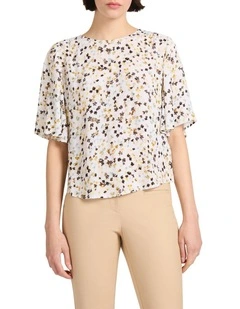 Ditsy On The Nile Top in Neutral Multi