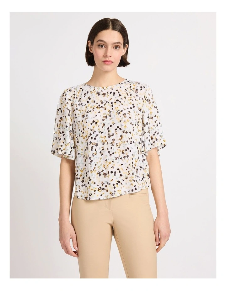 Ditsy On The Nile Top in Neutral Multi image 2
