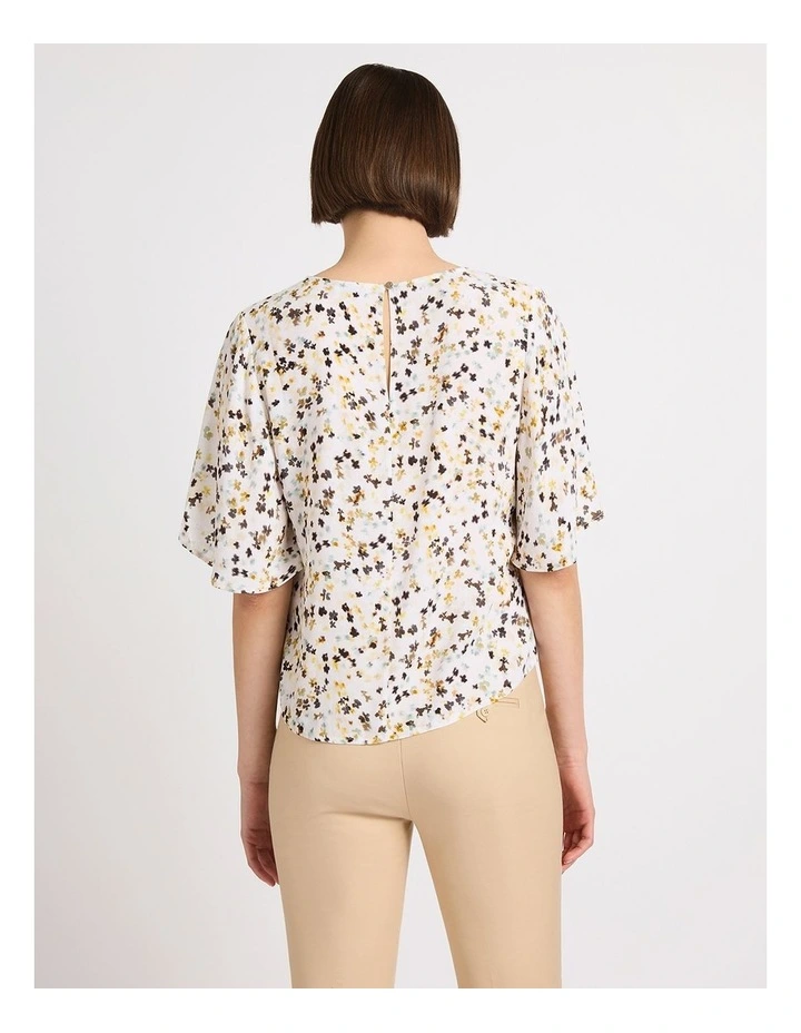 Ditsy On The Nile Top in Neutral Multi image 3