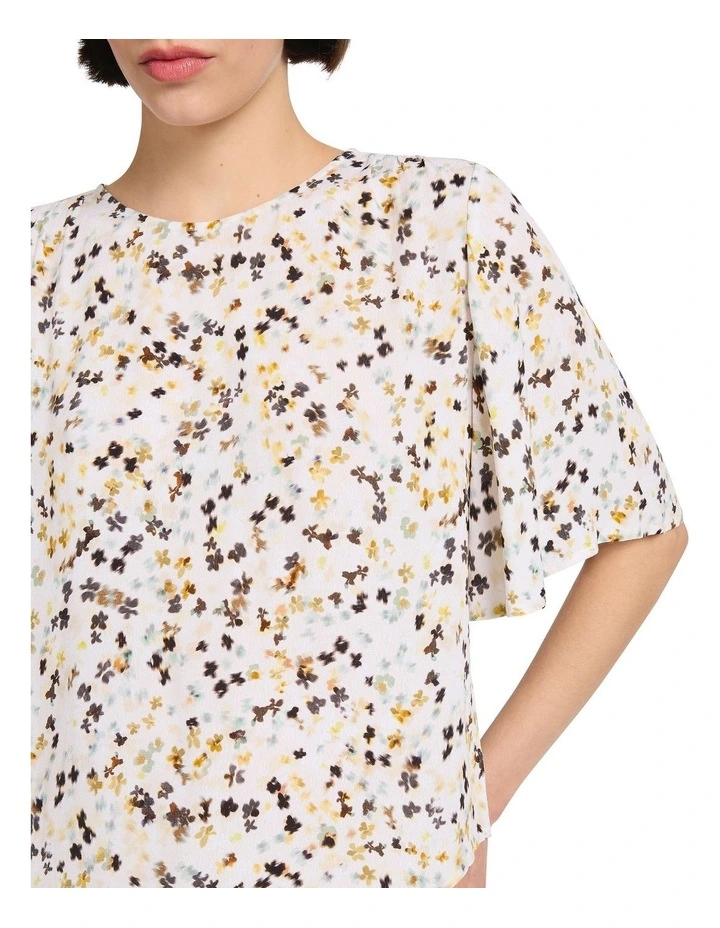 Ditsy On The Nile Top in Neutral Multi image 3