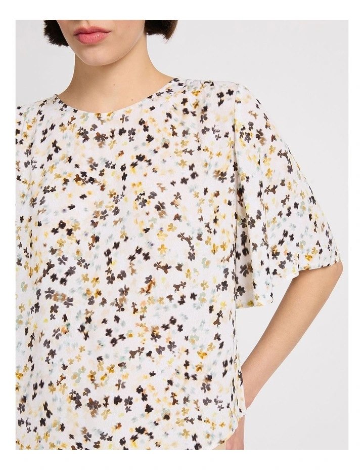 Ditsy On The Nile Top in Neutral Multi image 4