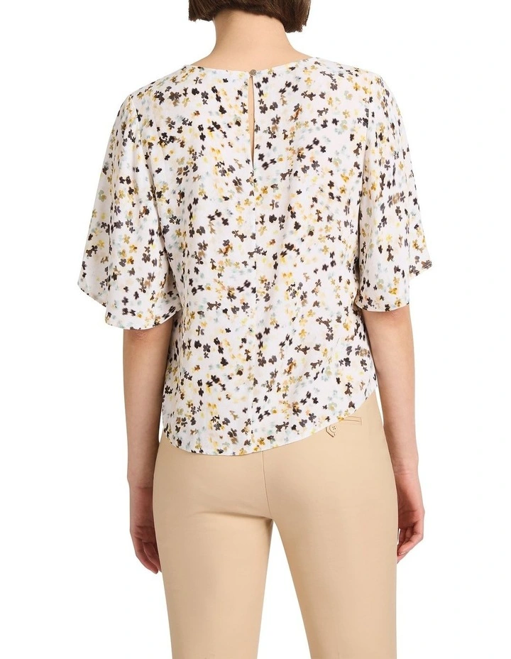 Ditsy On The Nile Top in Neutral Multi image 4