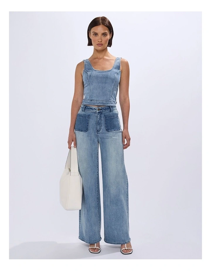 Michelle Denim Top in Bronte Blue image 1
