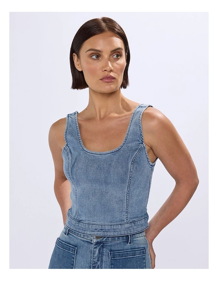 Michelle Denim Top in Bronte Blue image 2