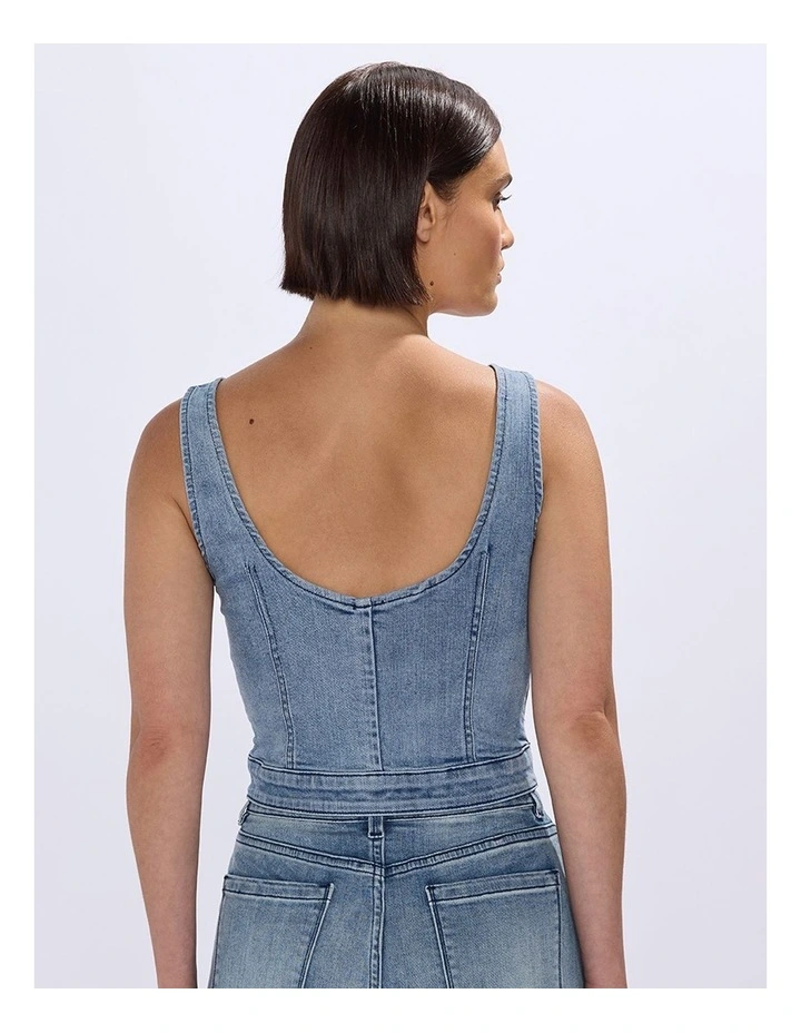Michelle Denim Top in Bronte Blue image 3