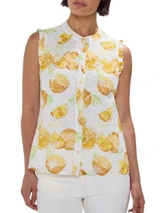 Peel Of Fortune Top in White Multi