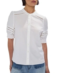 Holly Seersucker Top in White