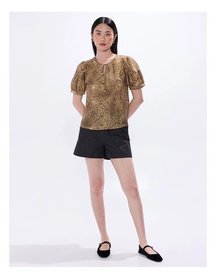 Spot To The Top Blouse in Brown Multi image 1