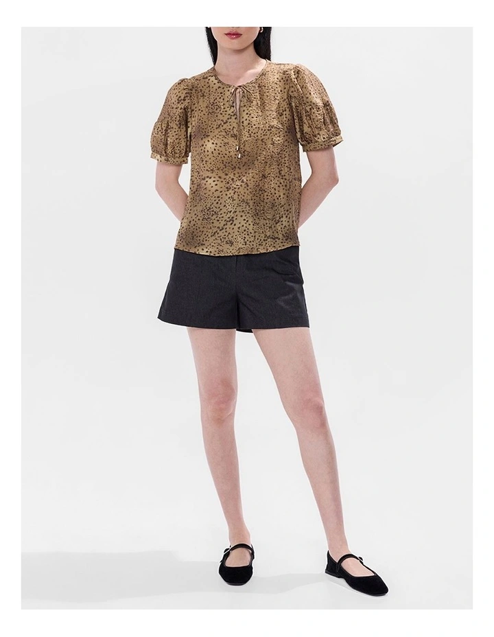 Spot To The Top Blouse in Brown Multi image 2