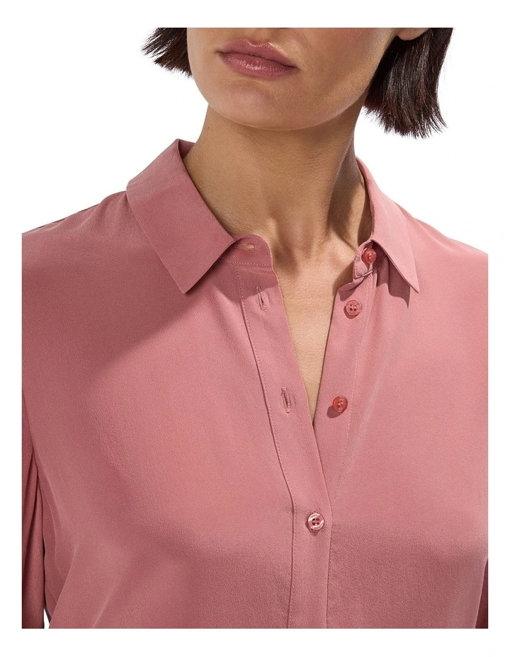 Sofia Silk Shirt in Light Mahogany image 3
