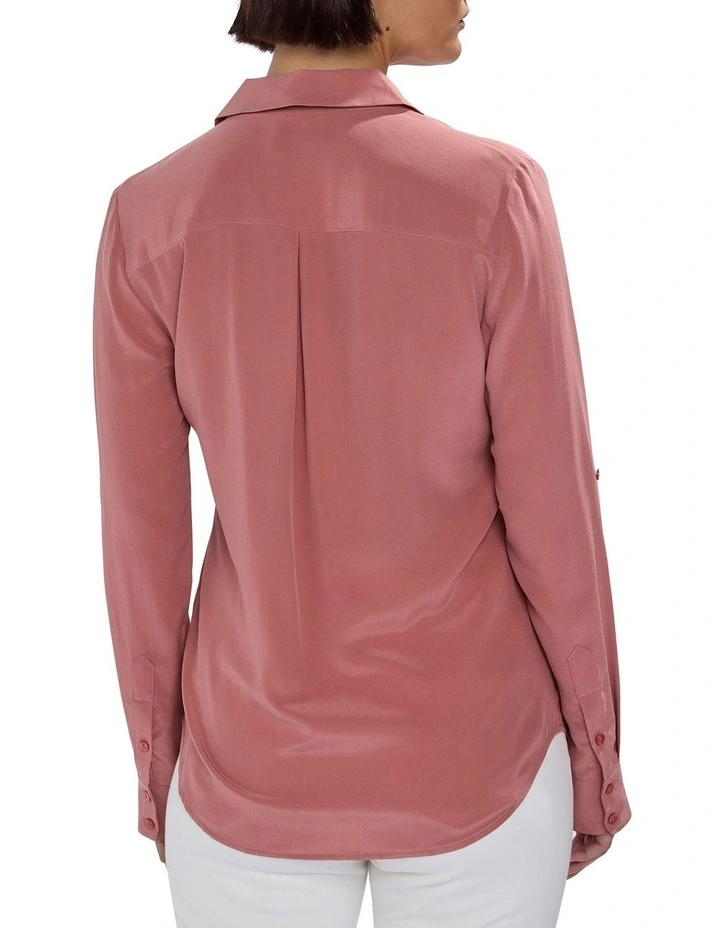 Sofia Silk Shirt in Light Mahogany image 4