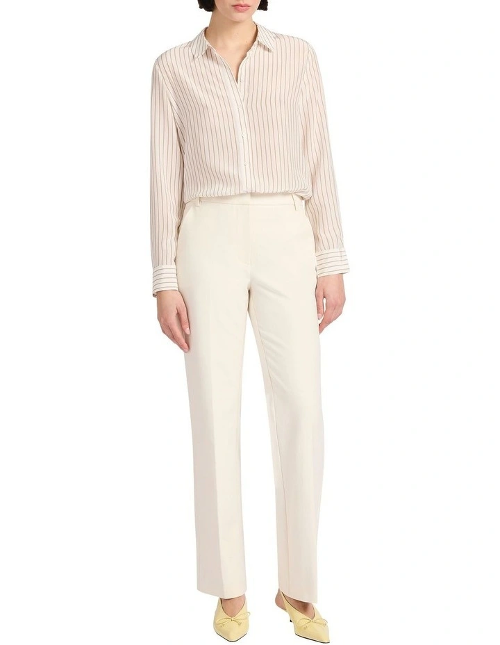 Sofia Silk Shirt in Ivory Stripe image 2