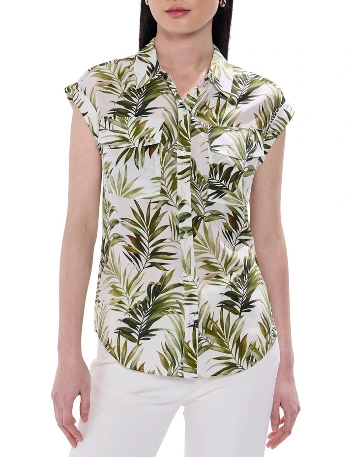 Leaf The City Silk Shirt in Ivory Multi image 1