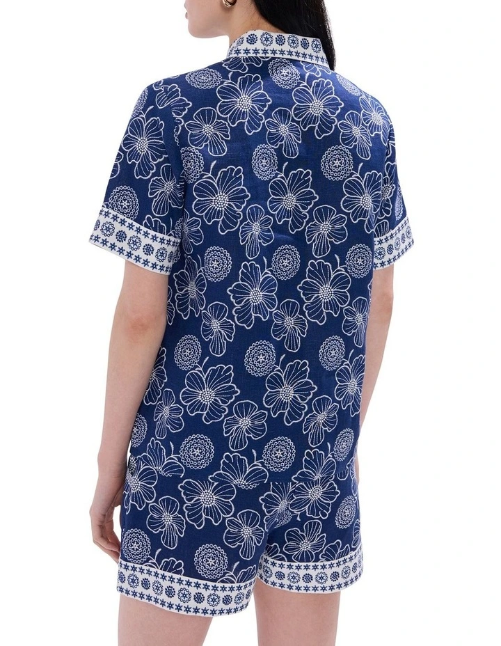 Jackson Linen Shirt in Blue Multi image 4