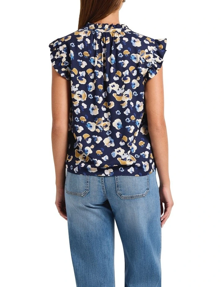 Poppin' Ruffle Top in Navy Multi image 2