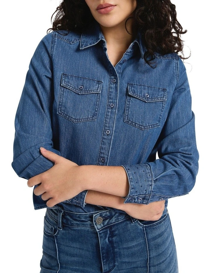 Mosi Denim Shirt in Indigo image 3