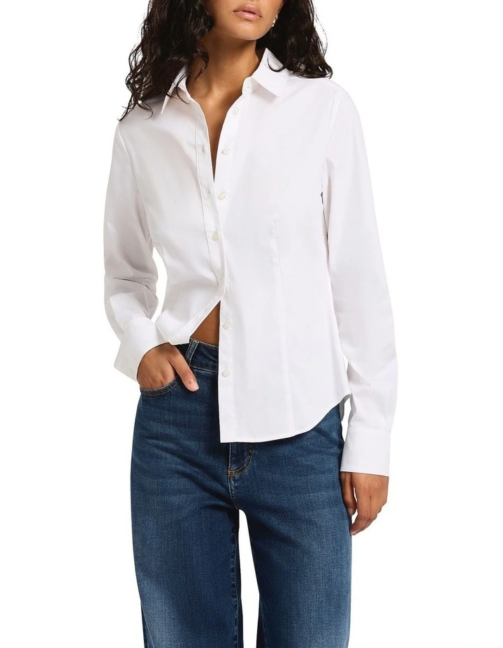 Hallie Slim Fit Shirt in White image 1
