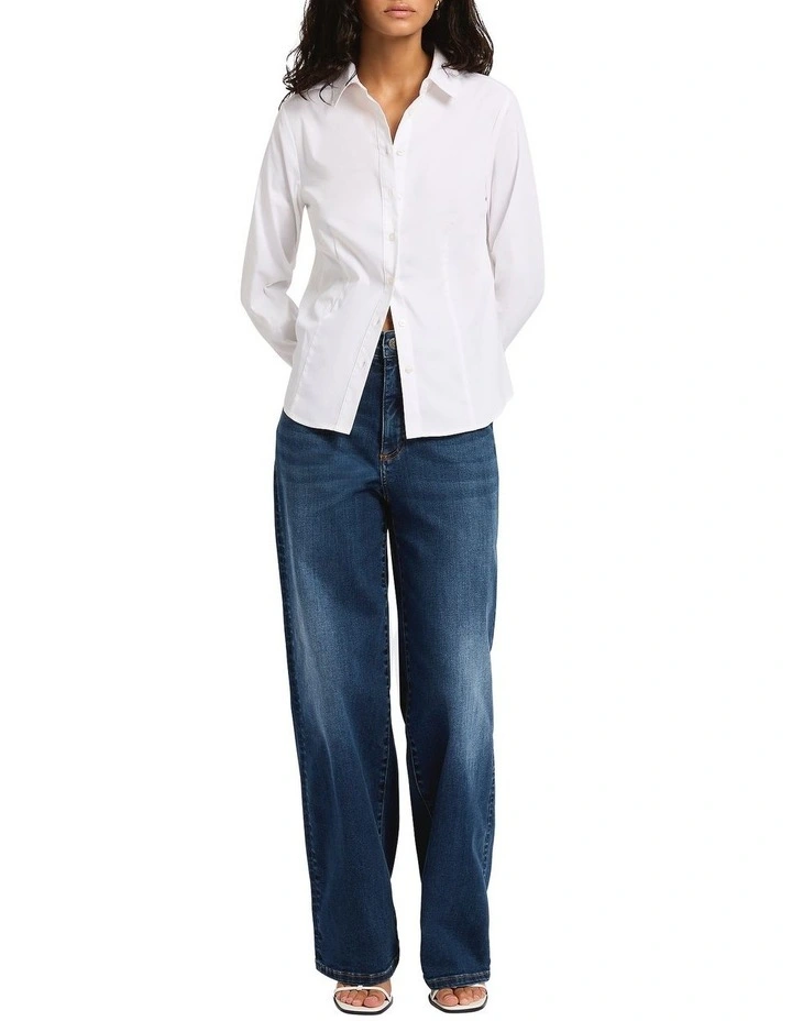 Hallie Slim Fit Shirt in White image 2