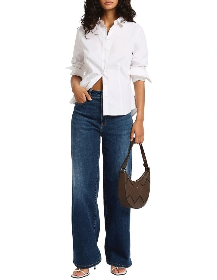 Hallie Slim Fit Shirt in White image 3