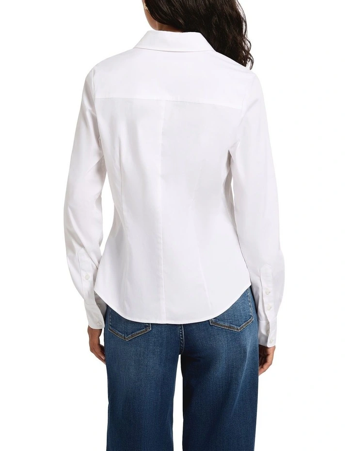Hallie Slim Fit Shirt in White image 5