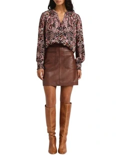 Paisley Town Blouse in Wine Multi