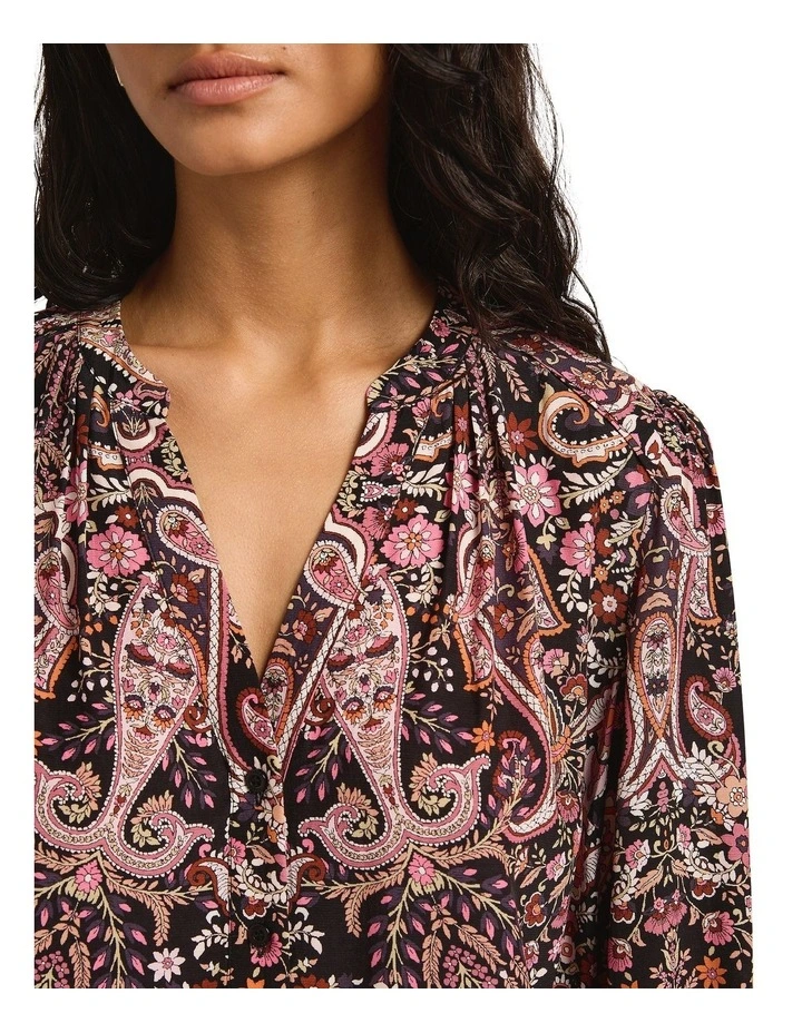 Paisley Town Blouse in Wine Multi image 3
