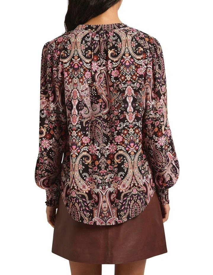 Paisley Town Blouse in Wine Multi image 4