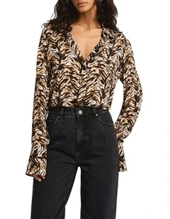 Winter's Tail Shirt in Chocolate Multi