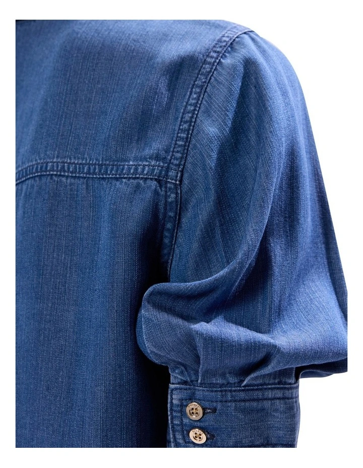 Deanna Chambray Shirt in Calabria Blue image 3
