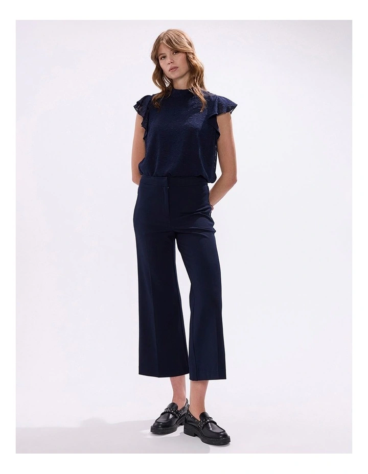 Gwyneth Jacquard Top in Midnight image 1