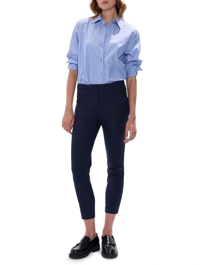Ioan Classic Cotton Shirt in Pearl Blue image 2