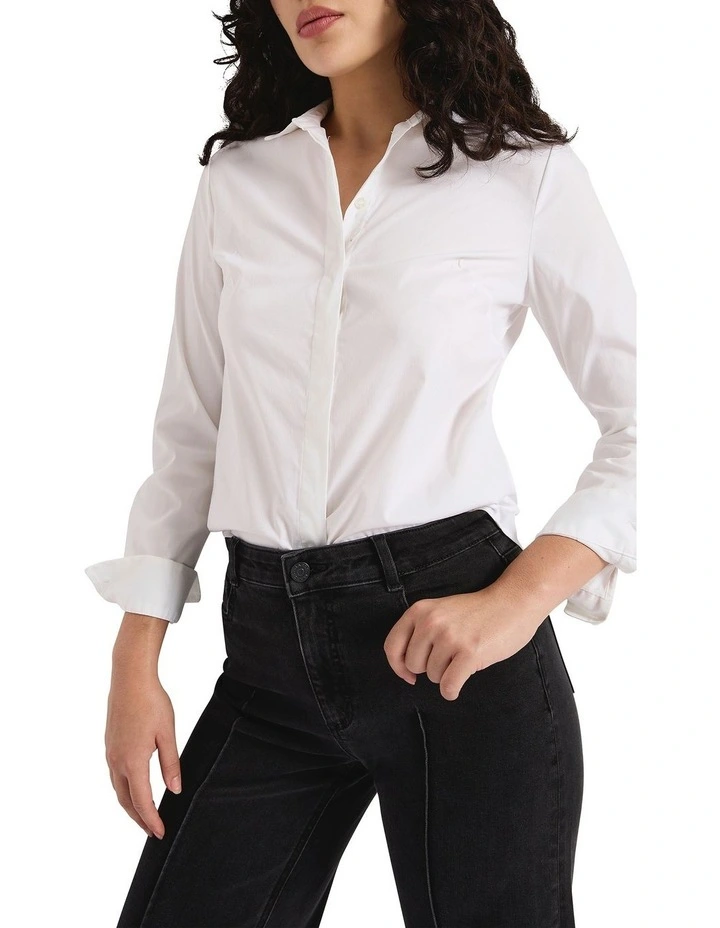 Carrie Classic Shirt in White image 3