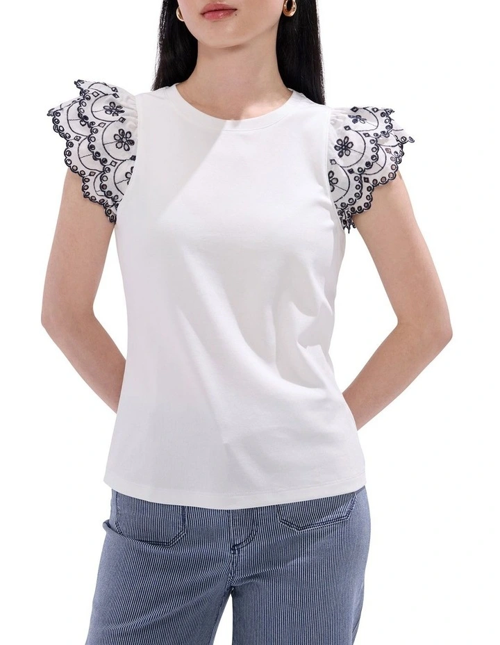 Rhea Ruffle Tank in White image 1