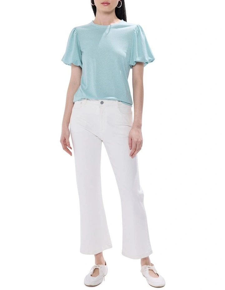 Hera Metallic Top in Dusty Blue image 2