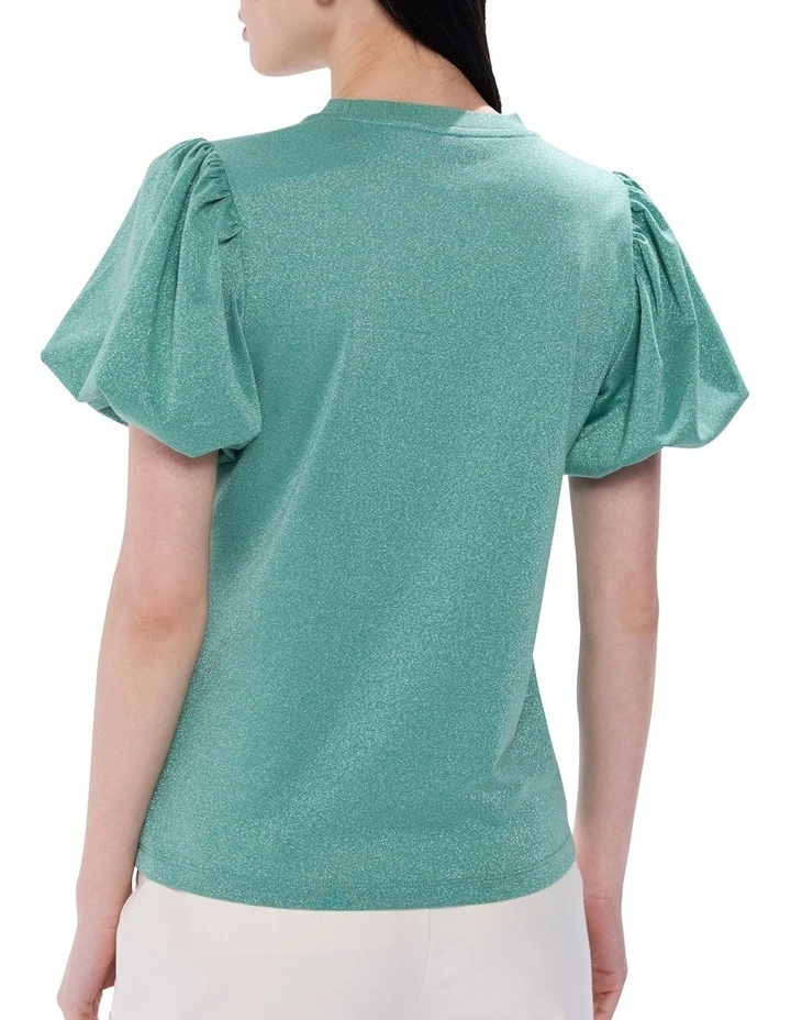 Hera Metallic Top in Misty Jade image 4