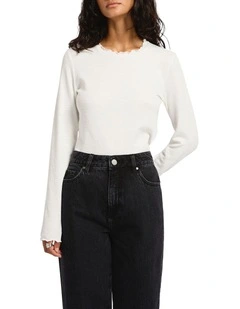 Let It Go Long Sleeve Top in Ivory