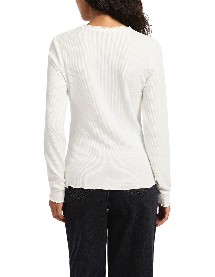 Let It Go Long Sleeve Top in Ivory image 4