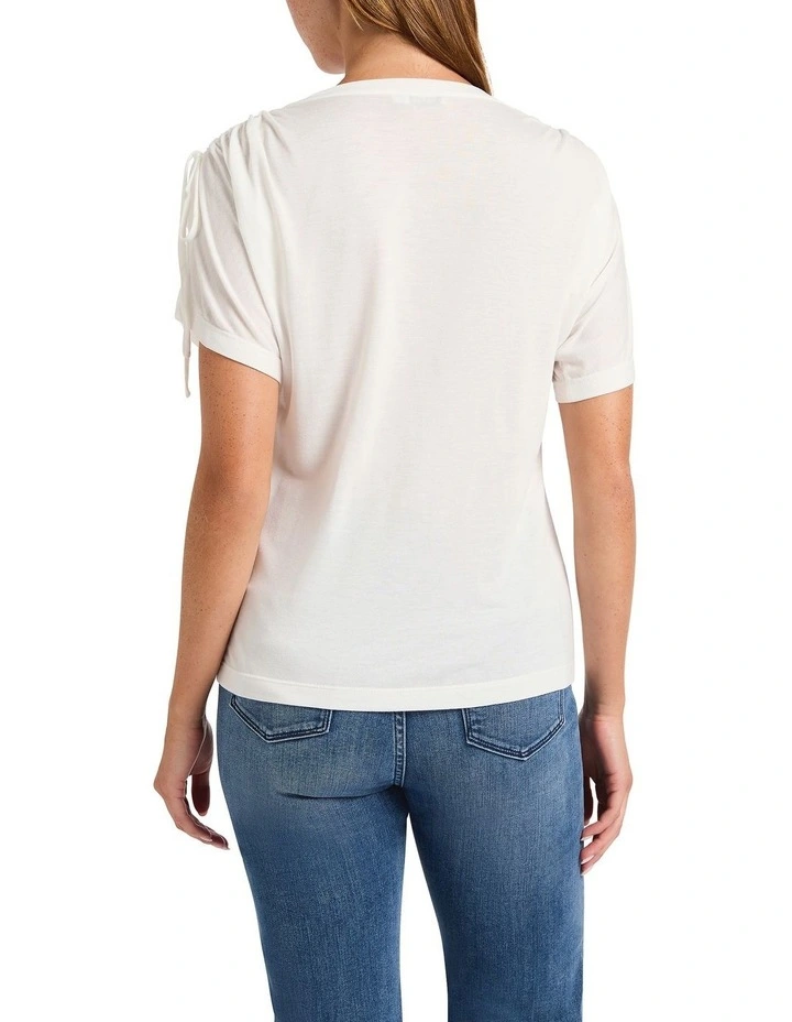 Mary Drawstring Top in Ivory image 2