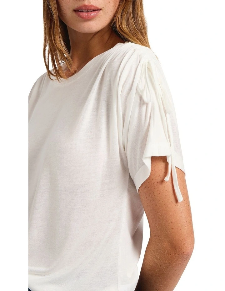 Mary Drawstring Top in Ivory image 3