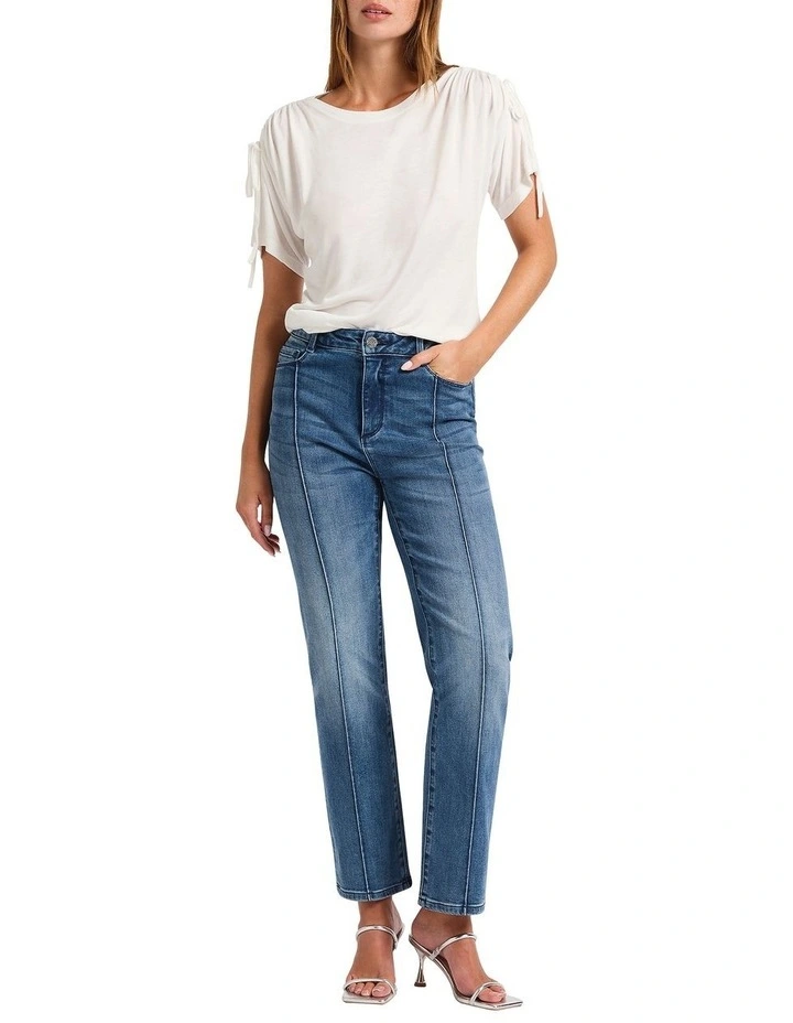 Mary Drawstring Top in Ivory image 4