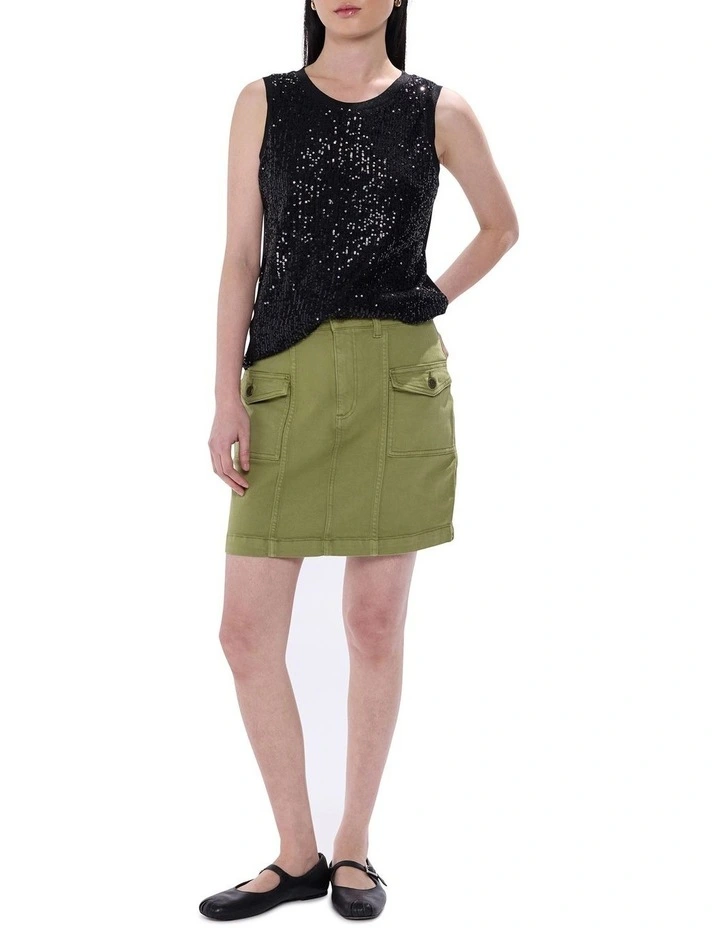 Feel Special Sequin Tank in Black image 2