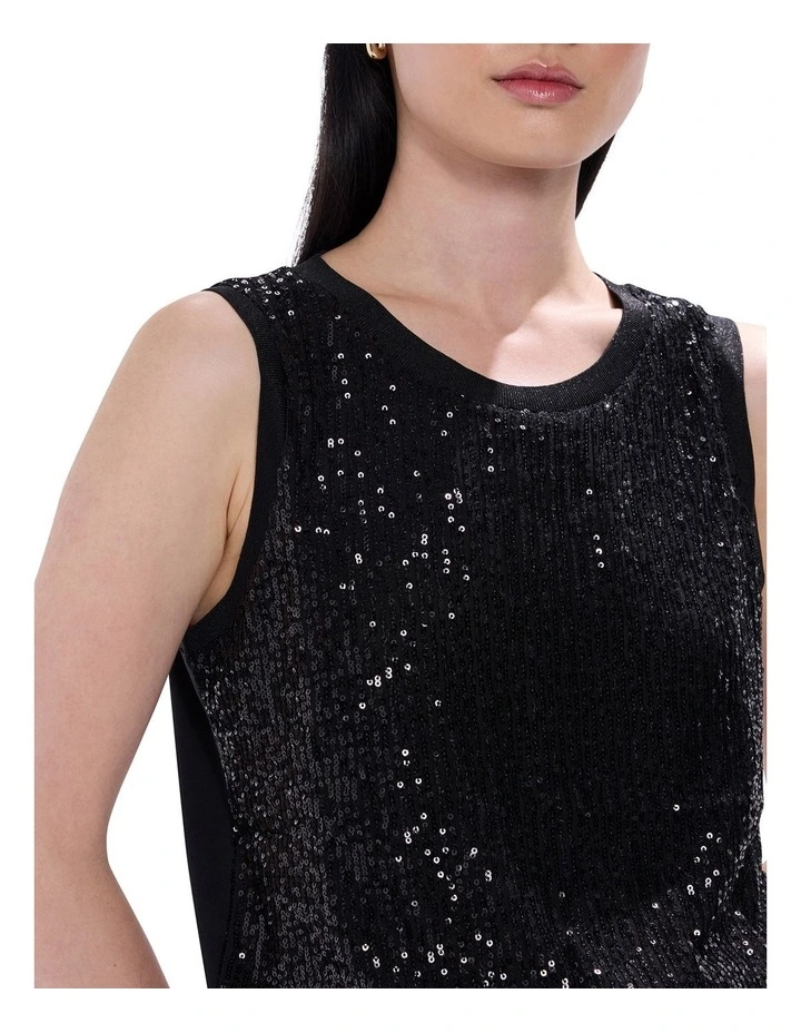 Feel Special Sequin Tank in Black image 3