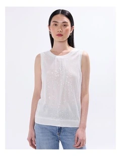 Feel Special Sequin Tank in White