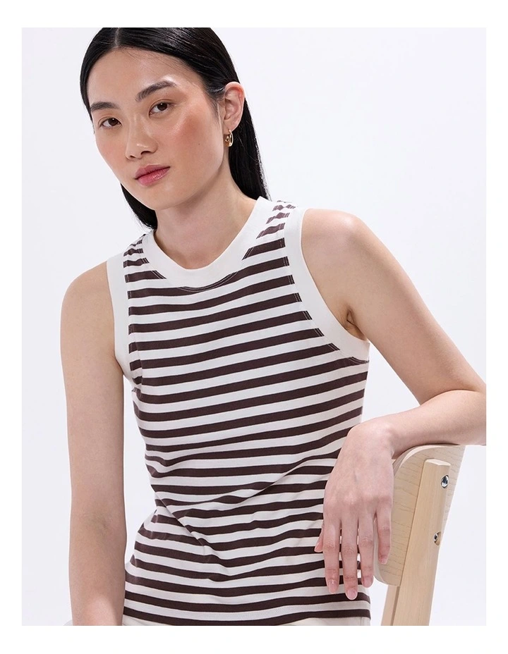Fabulous Stripe Tank in Brown Stripe image 2