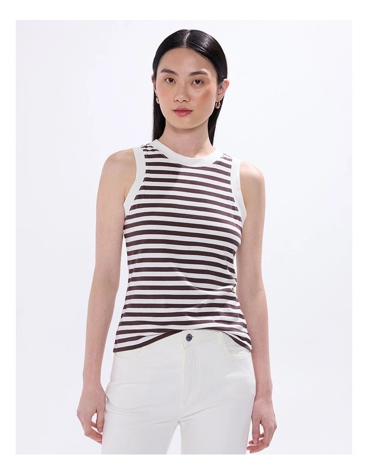 Fabulous Stripe Tank in Brown Stripe image 3