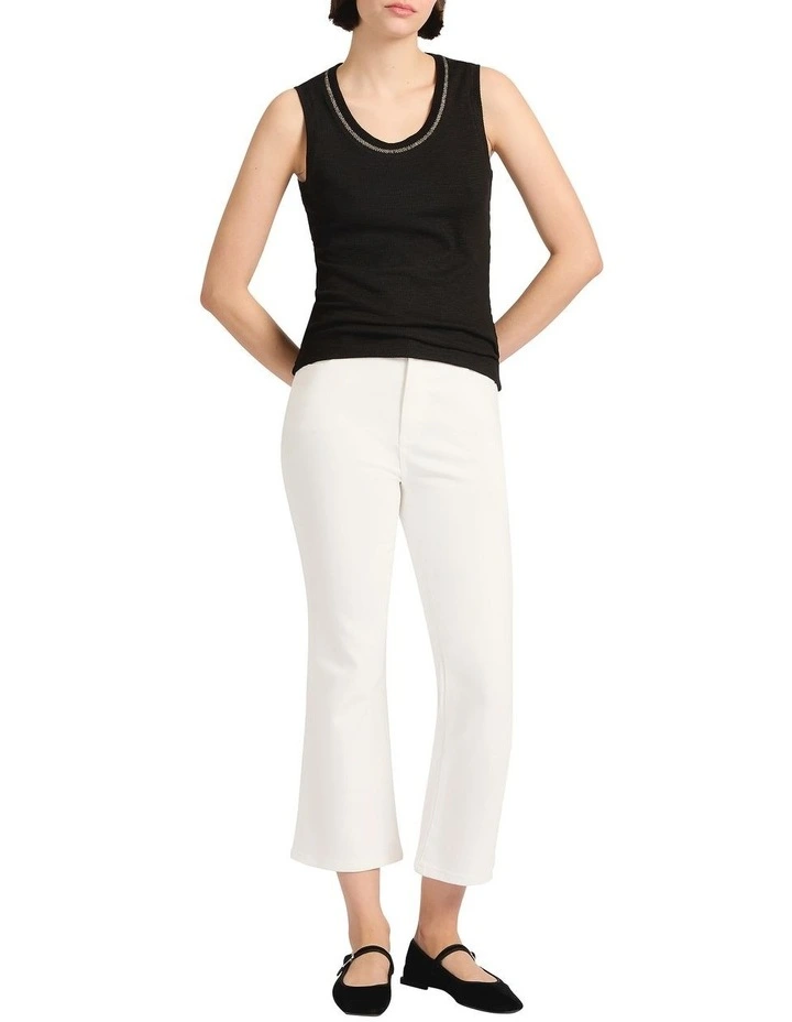 Agatha Lurex Trim Tank in Black image 2
